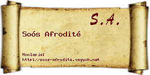 Soós Afrodité névjegykártya